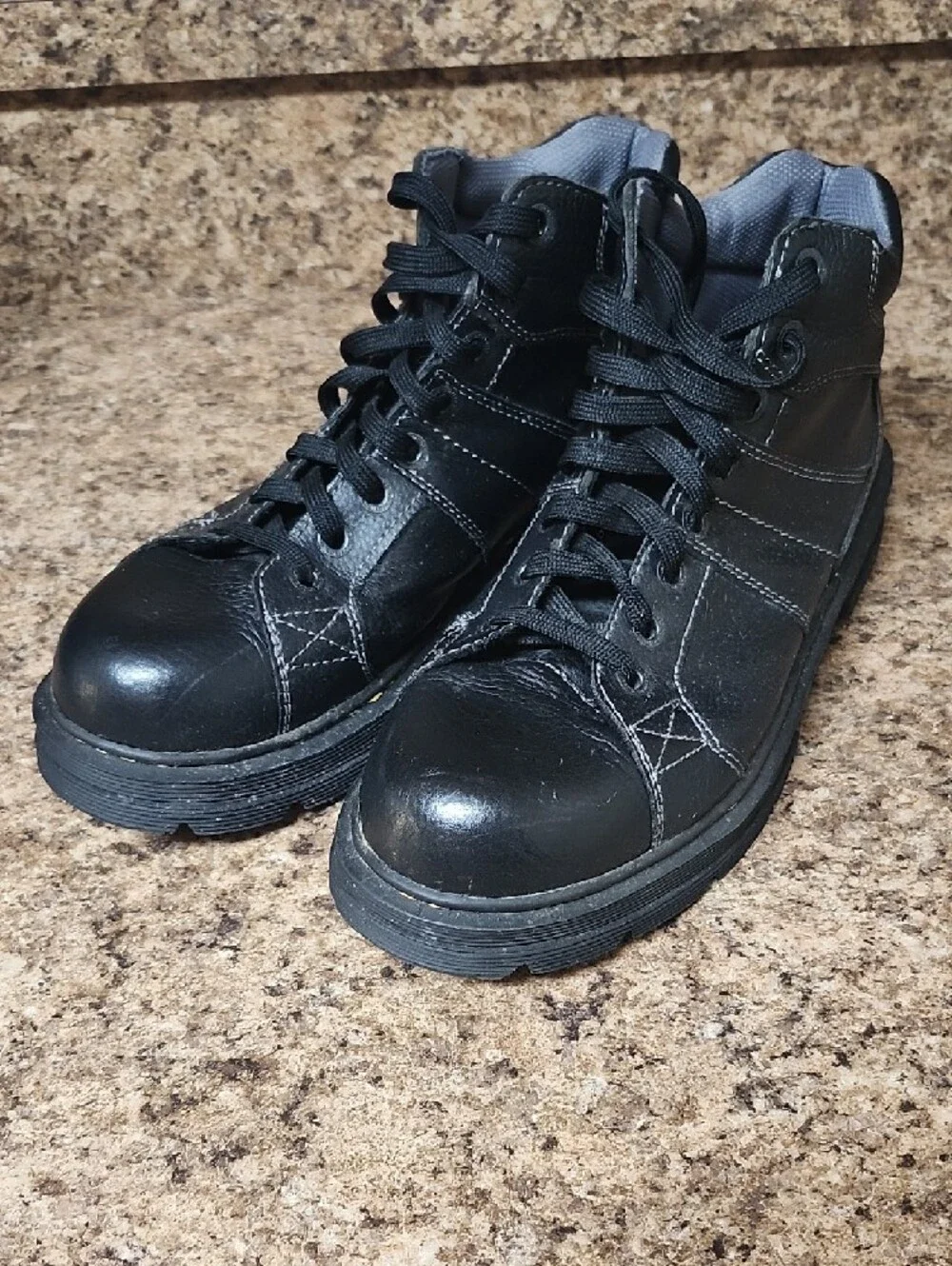 Docs~ Dr. Martens Black Leather Lace-Up Ankle Boots